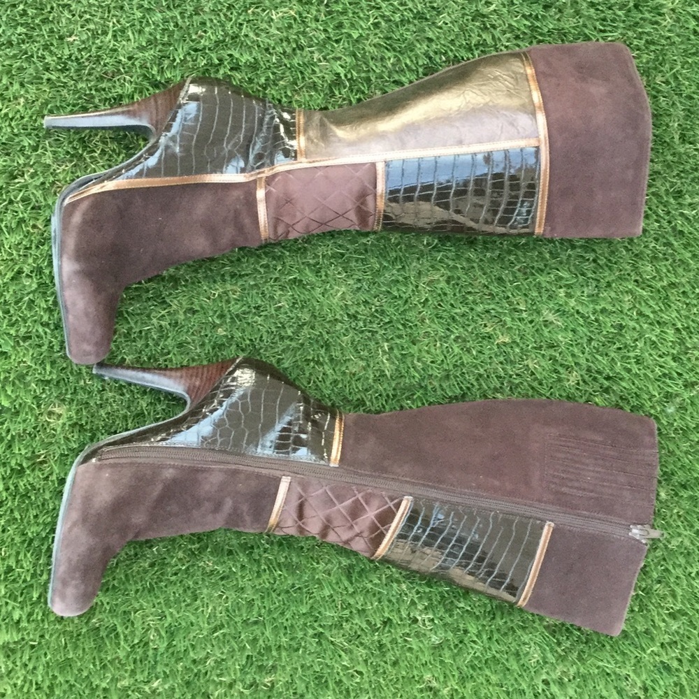 Brown knee boots
